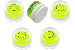 LAIESYA 5Pcs Small Circular Double Sided Adhesive Bubble Spirit Levels for Work shop, Speakers, Phonograph, Tripod, Turntable, Automount Telescope, Drill, Etc. (25x10mm)