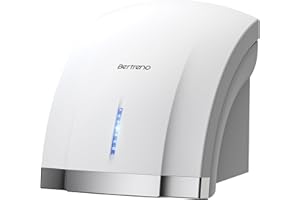 Bertreno Commercial Hand Dryer Electric Compact Hand Dryer for Bathrooms Commercial 1800W High Speed Hand Dryer with Hot Cold Air and Noise Reduction 110V White