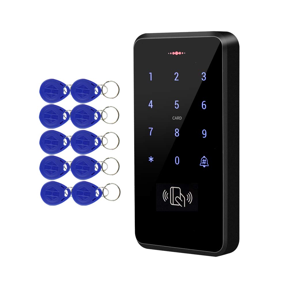 FTSTech DC12V IP68 RFID Waterproof Door Access Control System with Wiegand 26/34 Support 3000 User+10 Blue Keyfob (ID 125KHz)