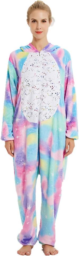 Unicorn Pajamas Adult Unisex Cosplay Costume Animal Nightwear Flannel Novelty Halloween Chrismas Clothes