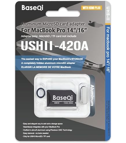 Amazon.com: BaseQi Aluminum microSD Adapter for MacBook Pro Retina