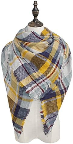 Spring fever Lady Women Soft Classic Oversized Winter Warm Tartan Plaid Scarf A11
