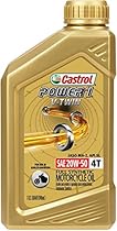 Castrol 06116 Power1 V-Twin 20W-50 Synthetic 4T Motorcycle Oil - 1 Quart Bottle, (Pack of 6)
