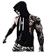 Mens Professional Workout Stringer Hoodie Tank Tops with Top Network Fabric
