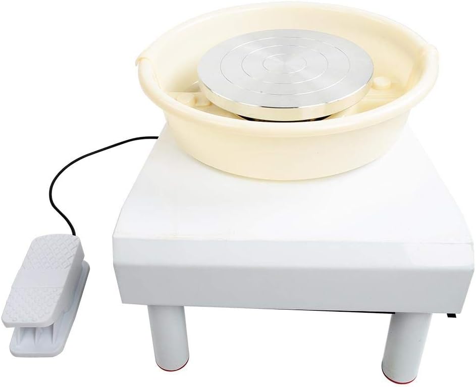 Jimfoty Pottery Wheel 25/32cm Pottery Forming Machine, Electric Brushless Pottery Wheel DIY Clay Ceramic Tool with Foot Pedal(350W 25cm UK Plug)