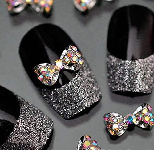 Joyeee 10-Piece 3D Nail Art Decorations Acrylic Rhinestone Mix Design Nail DIY Decor Accessories - Bowtie