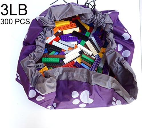 [Build A Wall] 300 PCS, 3 LB 2X8 Big Building Bricks in a Storage Bag Fit and Compatible with Lego (3LB)