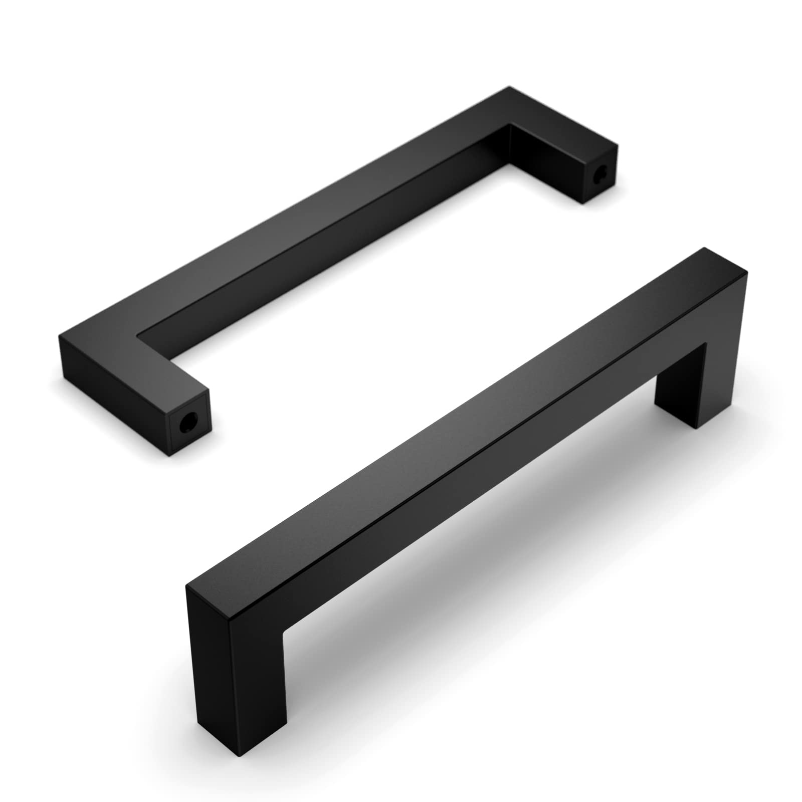 Amerdeco 20 Pack Kitchen Cabinet Handles 5 Inch(128mm) Hole Centers, Matte Black Stainless Steel Handles for Kitchen Cabinet Hardware, Cabinet Pulls for Bathroom Dresser Drawer Handles — image 1