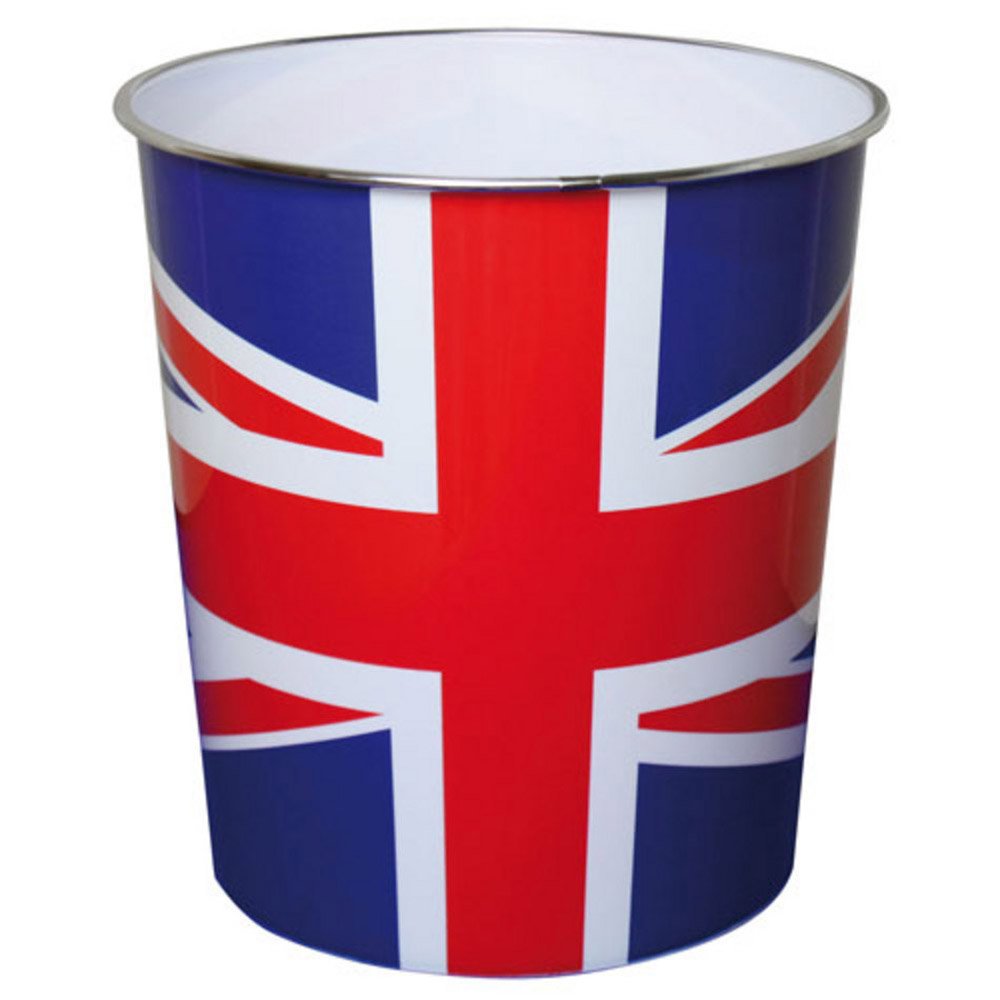 JVL Union jack flag waste paper bin 25x26.5cm 100% polypropylene