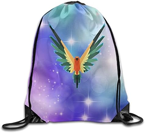 Elsaer Logan Parrot Paul unique Logo Bag,Sport Gym Sack Drawstring Backpack Bag