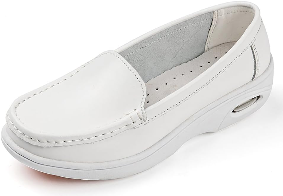 Vivident Genuine Leather Medical Loafers Soft Nurse Shoes Professional Working Women Flats