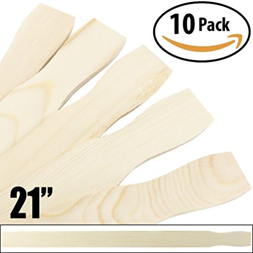 Ultra Sturdy 21in Paint Stir Sticks 10 Pack. Sanded Wood Paddle Stirrers for Mixing Epoxy or Paints in 5 Gallon Buckets. Great for Yard Signs or Garden Stakes, Vegetable Marking and Creative Projects