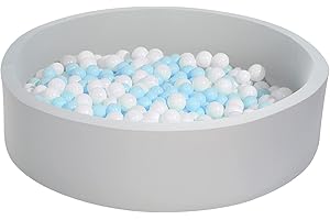 UHAPPYEE Extra Large Soft Ball Pit for Toddler, 51 x 11.8 in Foam Ball Pit for Baby Kids, Gray