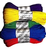 550 Paracord 250 Colors of Midwest Cord TM Brand Parachute Cord in 100 Foot 100ft Spool 50ft 25ft and 10ft Size Options