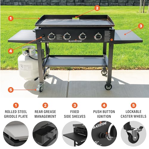 Blackstone 36 Inch Gas Griddle Cooking Station 4 Burner Flat Top Gas