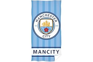 Manchester City FC Beach Towel (One Size) (Sky Blue)