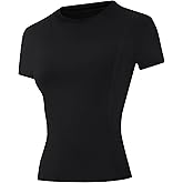 Runhit Women's Compression Shirts Short Sleeve Workout Tops Athletic Base Layer T-Shirt for Gym Running Yoga Basketball BJJ