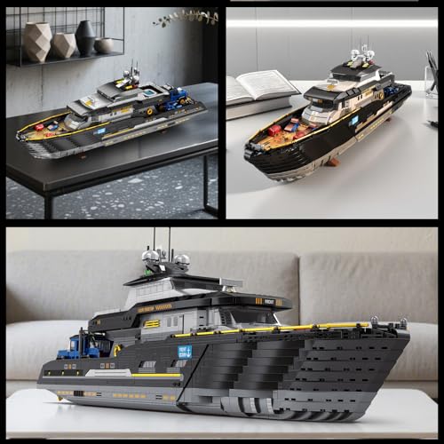 Reobrix 66103 Adult Luxury Yacht Building Kit Cruise Ship Model Kit Toy Yacht Decorations Collectable Exhibition Gift for Adults Boys Girls