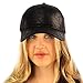 CC Everyday Vintage Distressed Faux Leather Baseball Adjustable Cap Hat Black