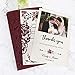 DORIS HOME 50pcs Laser Cut Wedding Invitations with Envelopes Burgundy, 4.7x7.1 Blank Invitation Cards for Wedding, Anniversary Invitations with Envelopes