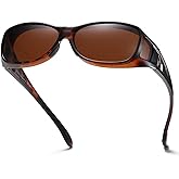 DUCO Polarized Wraparound Fitover Glasses Wear Over Sunglasses for Men Women UV Protection Sun Glasses 8954
