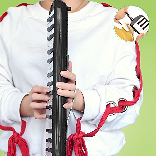 Irich 32 Piano-Style Melodica Musical Education Instrument for Beginner Kids Children Gift with Carrying Bag (Black)