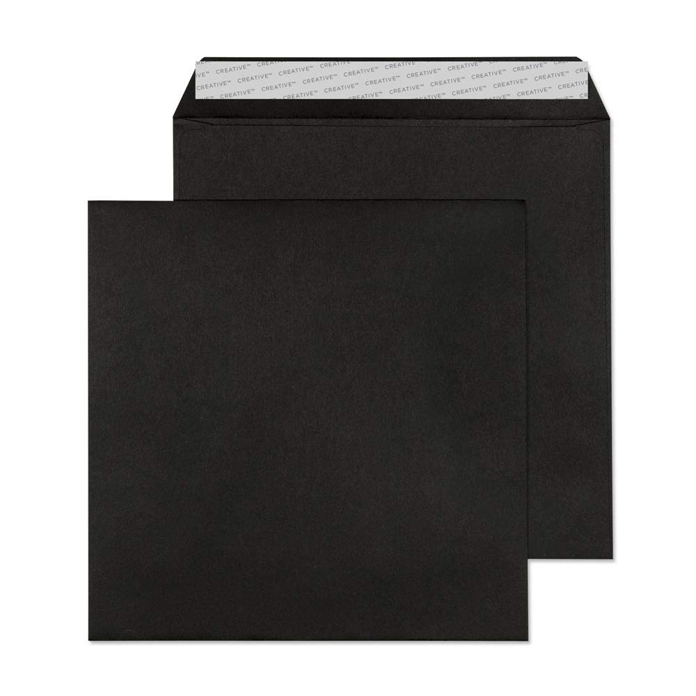 Blake Creative Colour 160 x 160 mm 120 gsm Square Peel & Seal Envelopes (614) Jet Black - Pack of 500