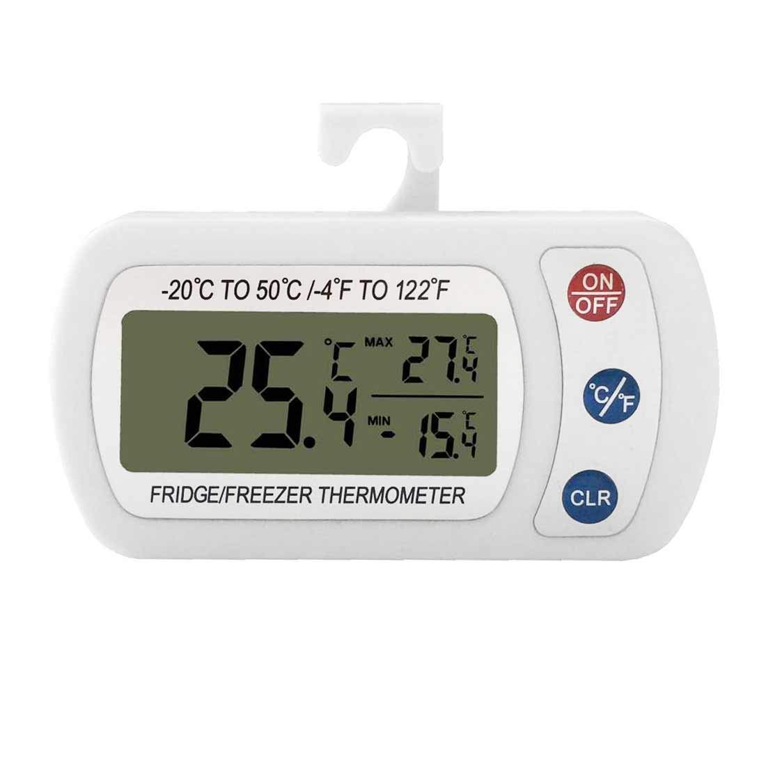 Impermeable Digital Termómetro,Termómetro para Frigoríficos,Termómetro LCD Inalámbrico -Blanco