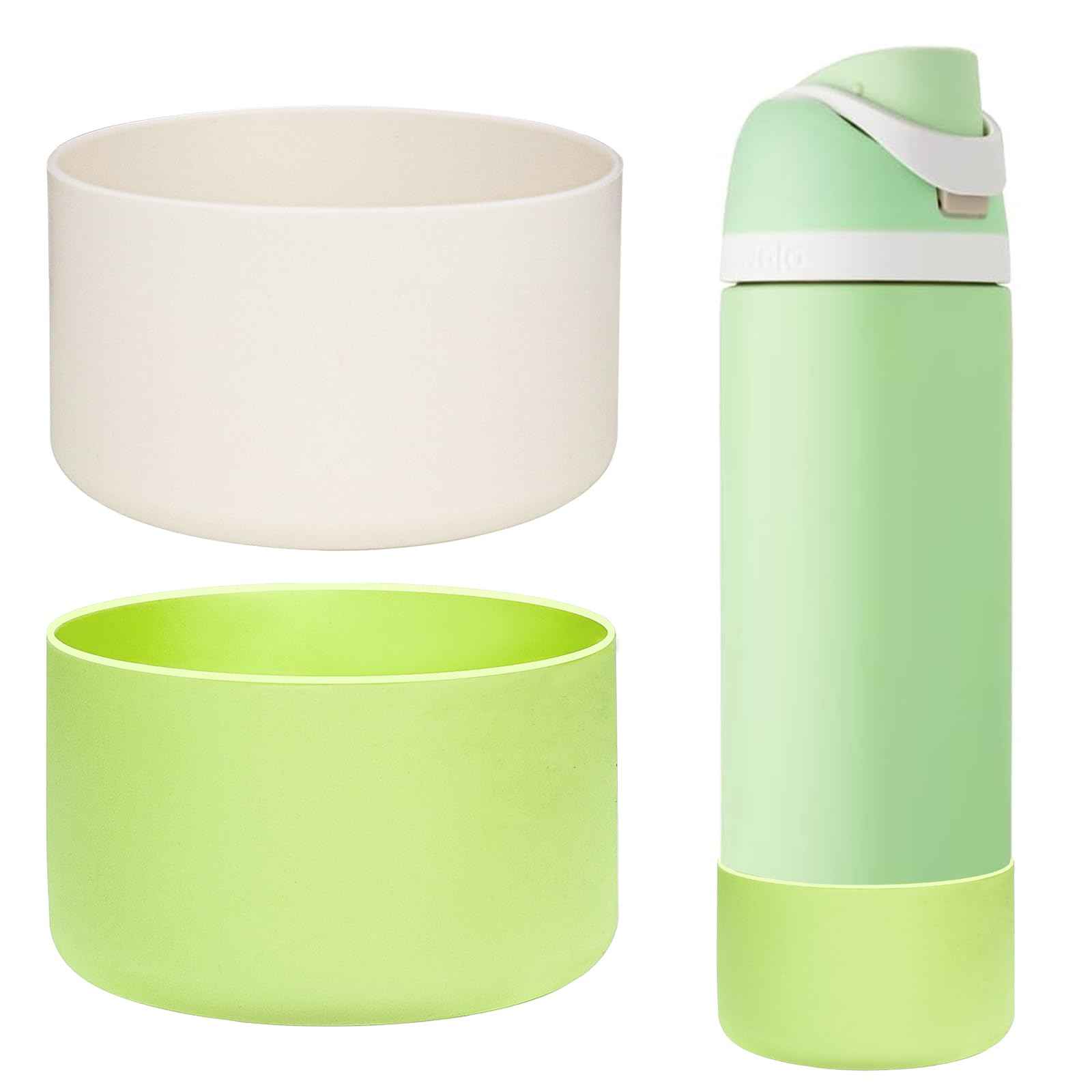 Photo 1 of WK IEASON 2Pcs Silicone Water Bottle Boot for Owala 40oz, Protective Flask Bottom Cover Base for Owala FreeSip Twist and Flip Flask Bottles(Cream/Mint, 40OZ)