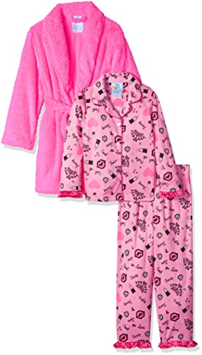 Bunz Kidz Girls' Lipstick Is Poppin Robe and 2pc Pajama Set