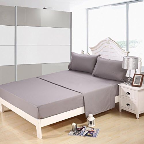 Homehug® Embossed 1800 Thread Count 4Pc Bed Sheet Set 100% Soft Polyester (King Size, SILVERGUREY)