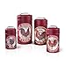 OHIO WHOLESALE, INC. Red Rooster Canisters | Primitive Style Farmhouse Home Kitchen Decor Tins | Set of 4 | 10.5 x 5.5 Inch