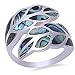 Abalone Leaf Shell .925 Sterling Silver Ring Size 8