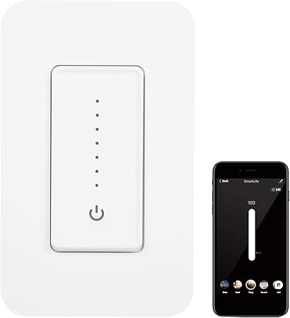 Control continuo Regulador KKmoon Wifi Smart Dimmer Switch Controlador de velocidad del ventilador compatible con Alexa Google Home con control remoto neutro de intensidad 120 V Control continuo Regulador KKmoon Wifi Smart Dimmer Switch Controlador de velocidad del ventilador compatible con Alexa Google Home con control remoto neutro de intensidad 120 V