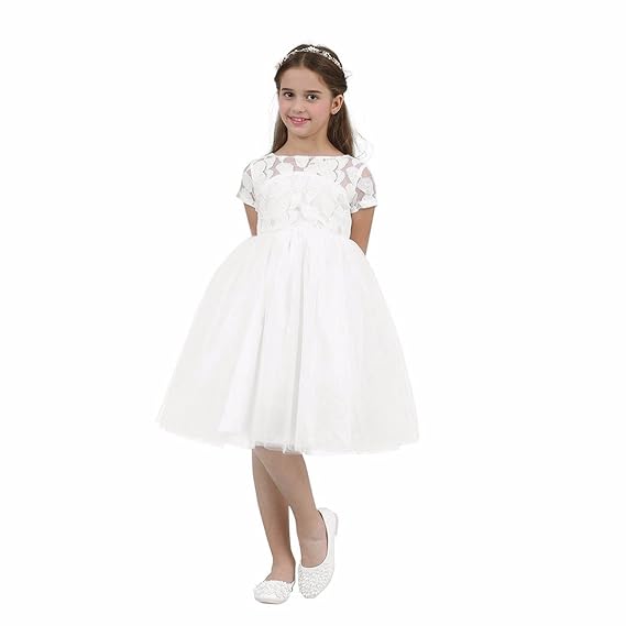 flower girl dress with heart cutout in back