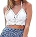 wonuu Women Summer Beach Crochet Top Bralette Knit Bra Bikini White