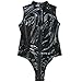 YiZYiF Sexy Women's Zipper PVC Leather Wetlook Catsuit Bodysuit Clubwear
