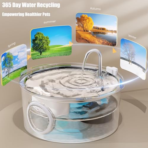 Automatic Dog Water Fountain, Stainless Steel Drinking Dispenser for Large Dogs Cats, 7L/236oz/1.8G