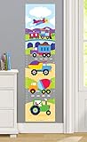 Olive Kids Trains, Planes and Trucks Wall Decal Growth Chart