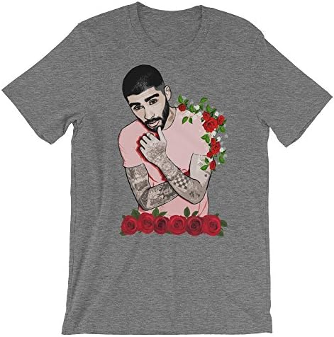 Zayn Malik Shirt - Zayn Malik Rose Shirt (X-Large, Heather Grey)