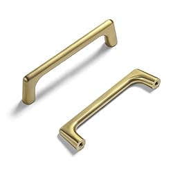 Goo-Ki Brushed Gold Cabinet Pulls with 4'' Hole
