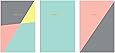 Eccolo World Traveler Set of 3 Pocket Jotters 4 x 6" Journals, Pastel Triangles (T307N)