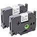 2 Pack Label Tape Compatible for Brother TZ TZe 221 TZe-221 P-touch, Standard Laminated, 3/8 Inch x 26.2 Feet ,Black on White