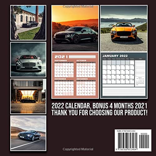 Bentley Calendar 2022 Bentley Calendar 2022: January 2022 - December 2022 Official Squared  Monthly Calendar, 12 Months | Bonus 4 Months 2021: Dominic: 9798768853464:  Amazon.com: Books
