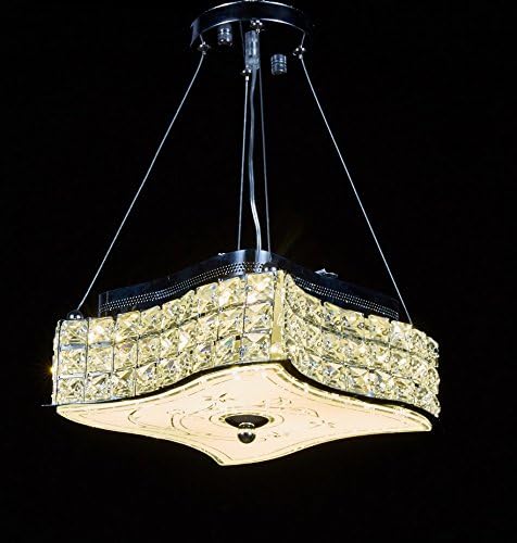 New Legend Modern LED Crystal Chandelier Pendant Hanging or Flush Mount Ceiling Lighting Fixture, 3 light colors in one Smart Lamp