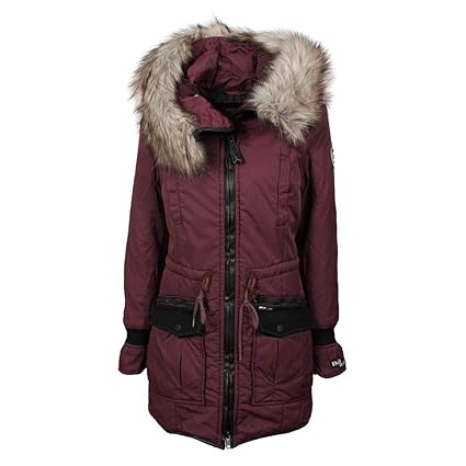 Khujo Damen Winter Jacke Retro Bugs Dark Marsala (weinrot)
