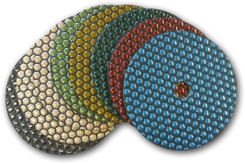 Toolocity DPP6SETB 6-Inch Shine-Plus Dry Diamond Polishing Pads Black Buff, Set of 8