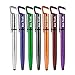 Ace Teah 7 Pack 4 in 1 Compacitive Stylus Pen Black Ink Ballpoint Pen with Phone Stand and Screen Wipe for Smartphones, iPads and Tablets - Black, Silver, Red, Blue, Green, Orange, Purple