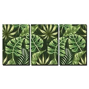 Vector Seamless Pattern with Palm Leaves Stylized Like...