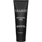 Pacinos Styling Gel Medium Shine All Day Hold, Conditions (8 fl oz) | Conditioning hair gel, moisturizes while adding volume and texture, flake-free finish, all hair types, men's styling
